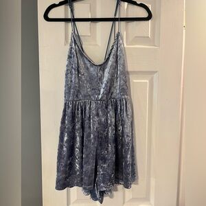 Pacsun, Blue Velvet Romper, Size Medium